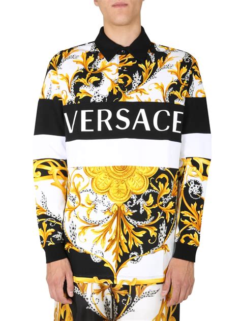maglia polo versace uomo nera